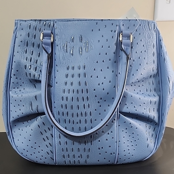 Cato Light Blue Textured Tote Bag - Picture 1 of 3